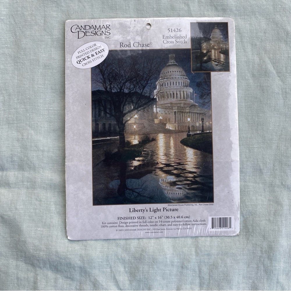 NWT Candamar Designs Liberty's Light Picture US Capitol embellishment kit